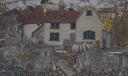 David Goddard (b.1943), pair of colour etchings with aquatint, comprising ‘Apple Cottage’ and ‘Kentish Weatherboard’, each limited edition 71/150 and 24/350, signed in pencil, 10.5 x 14cm. Condition - good